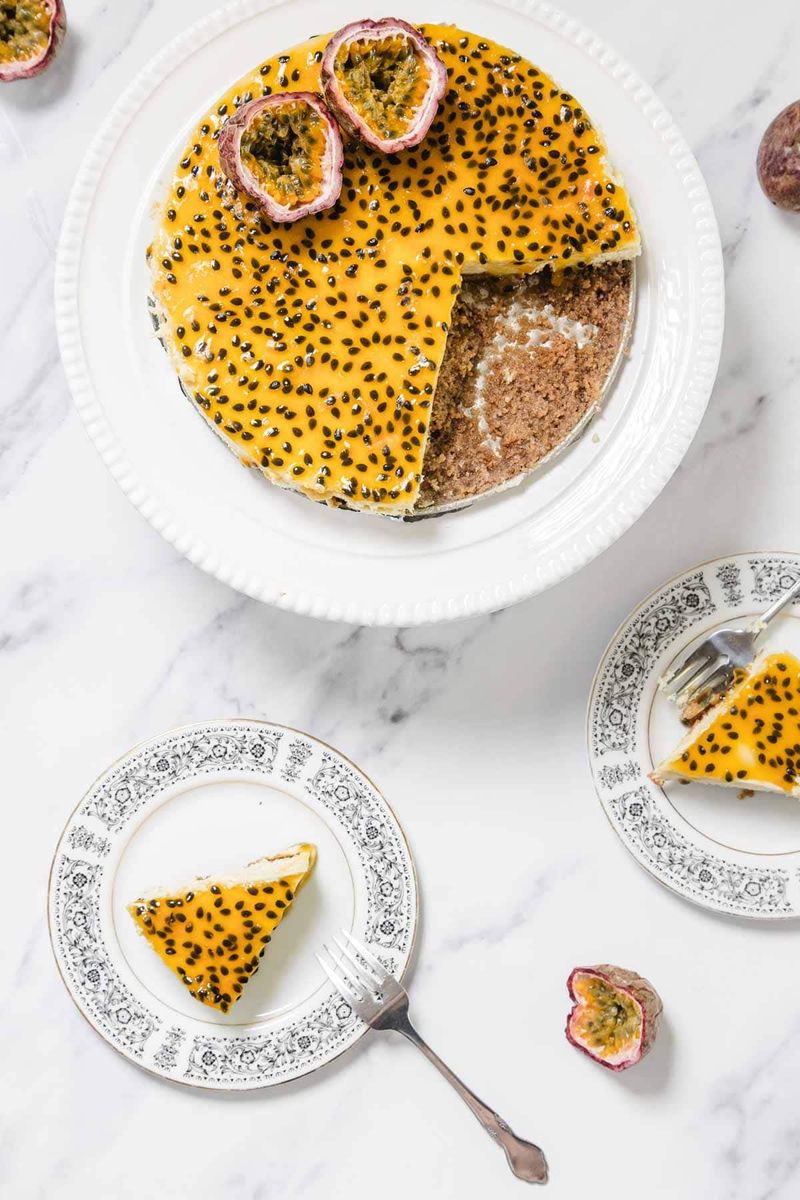 Passion Fruit Swirl Cheesecake