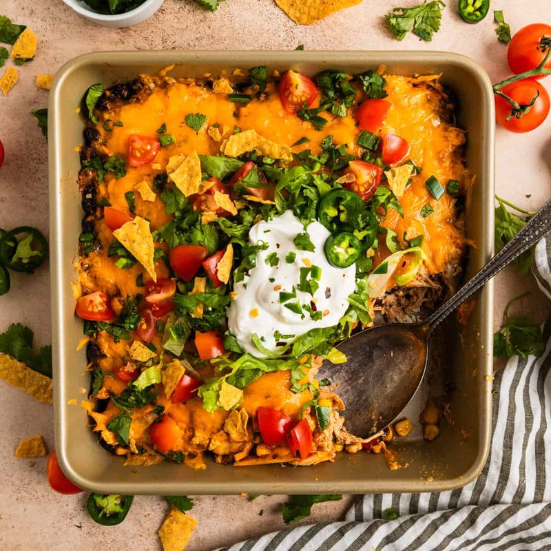 Creamy Chicken Taco Casserole