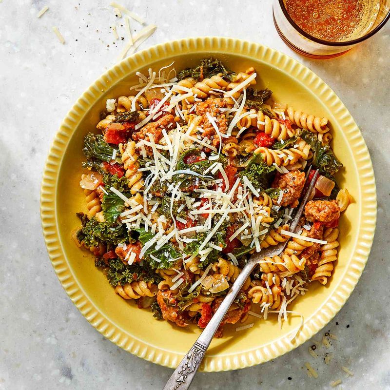 One-Pot Italian Sausage and Kale Pasta