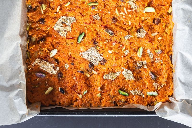 Carrot Halwa Blondie Squares