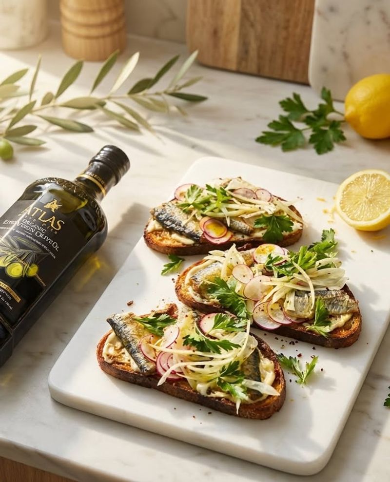Sardine Toast With Lemon And Herbs
