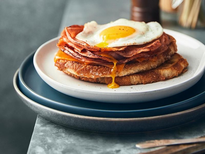 Crispy Bologna And Fried Eggs
