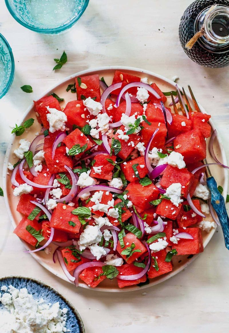 Watermelon with feta
