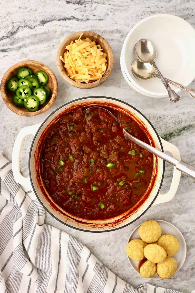 Grits + chili (beef or bean)