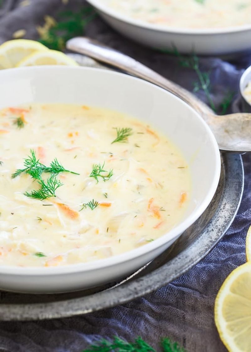 Greek-Inspired Turkey and Rice Soup
