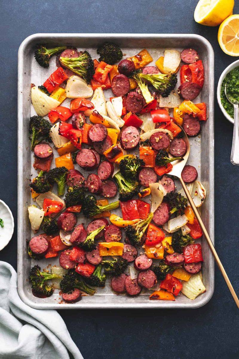 Sheet Pan Sausage and Veggie Bake