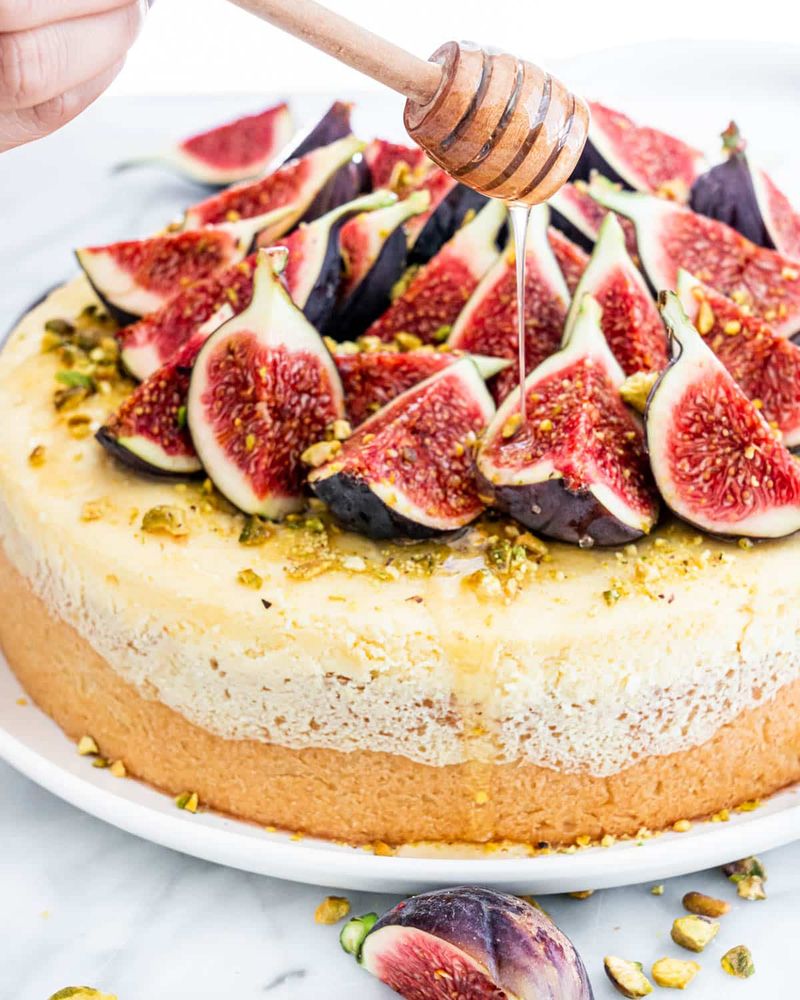 Goat Cheese Honey Cheesecake With Figs