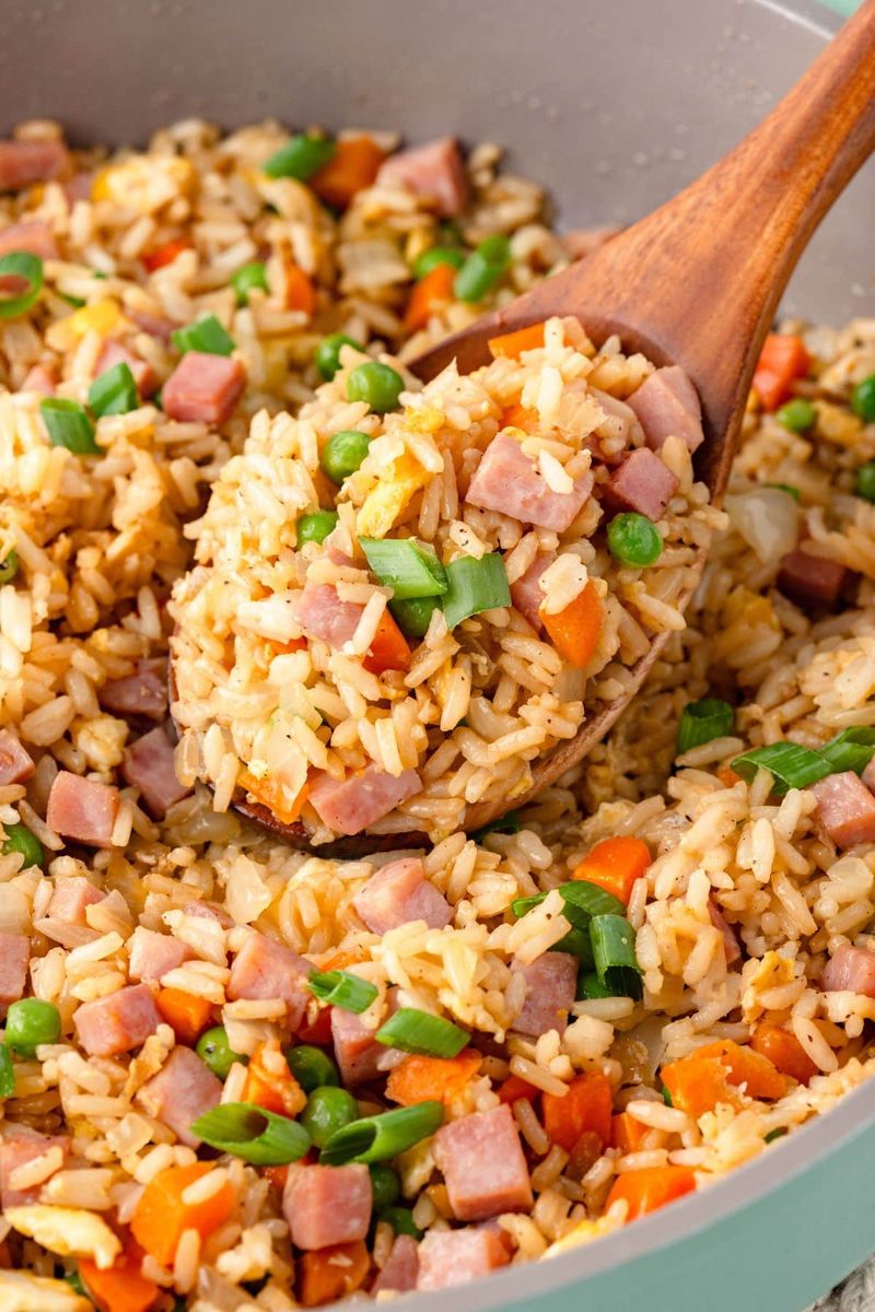 Ham Fried Rice with Peas