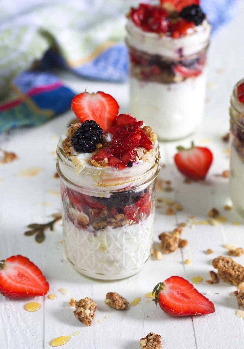 Vanilla Bean Yogurt Parfaits with Granola