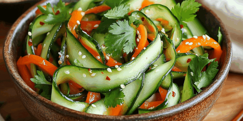 Asian Sesame Cucumber Ribbons