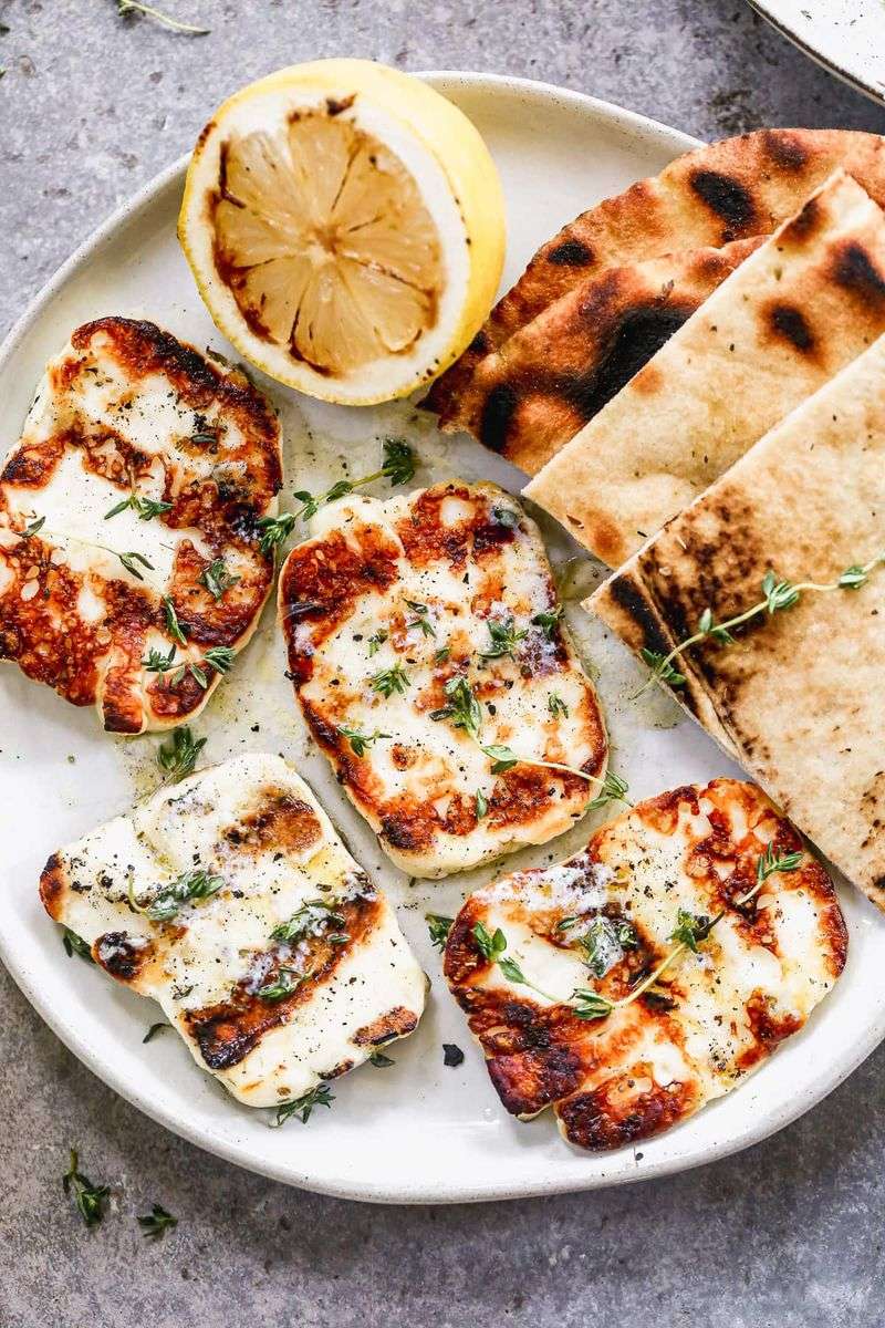 Grilled Halloumi with Lemon and Oregano