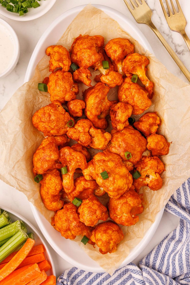 Crispy Roasted Cauliflower With Buffalo Sauce