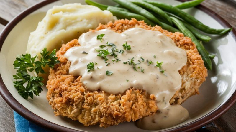 Colorado — Chicken-Fried Steak with Cream Gravy and Mashed Potatoes
