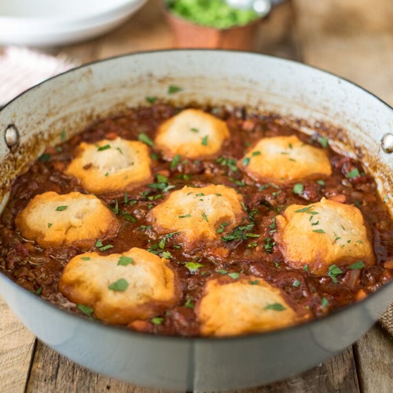 Suet dumplings in stew