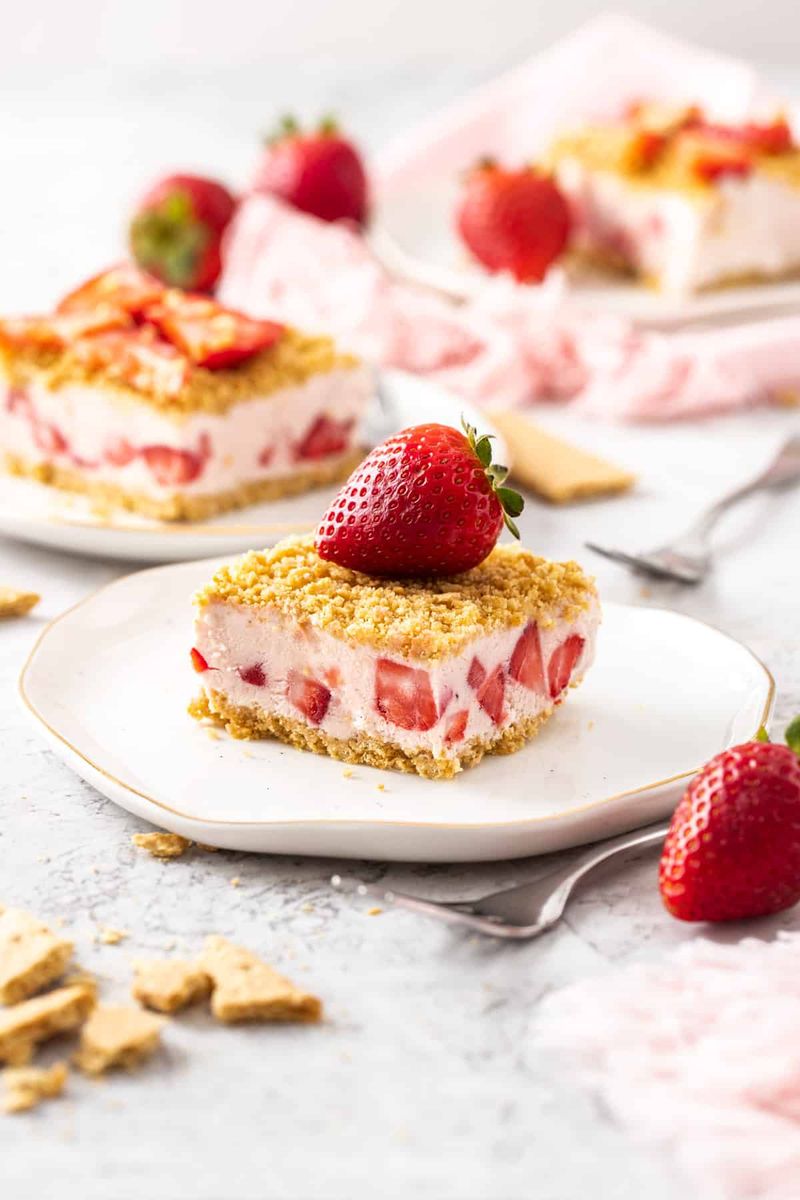 Frozen Strawberry Shortcake Bars