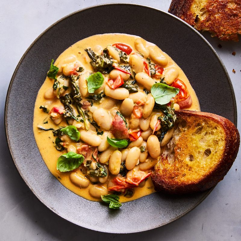 Creamy Tuscan White Bean Skillet