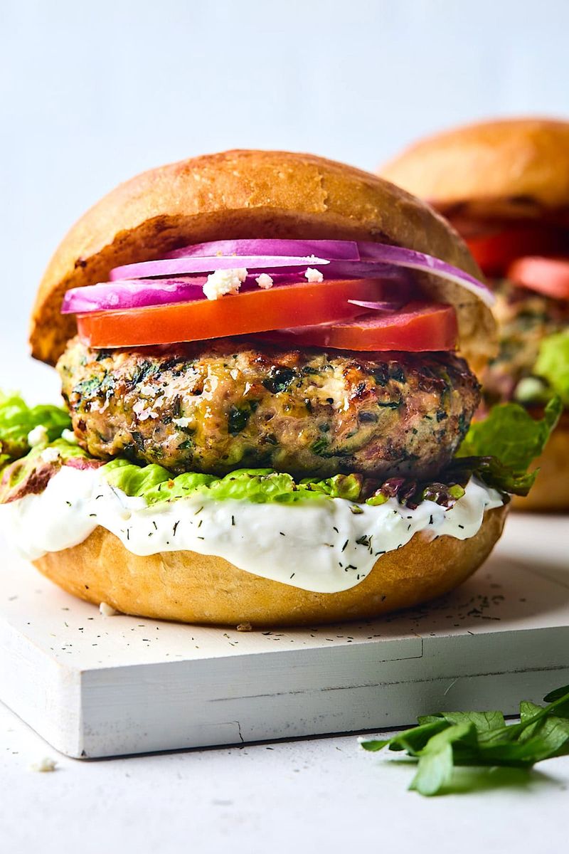 Baked Greek Turkey Burgers