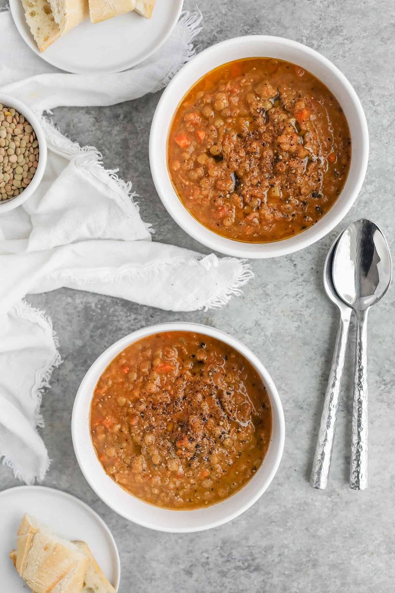 Quick Lentil Soup for Two