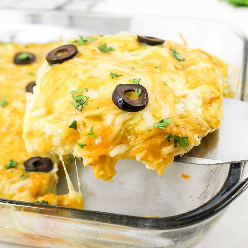Cheesy Chicken Taquitos Casserole