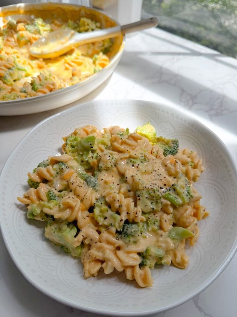 Broccoli and Cheddar Pasta Salad (Lighter Style)