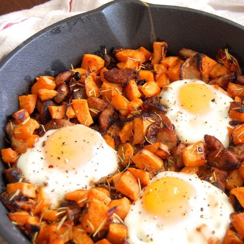 Maple Sausage Sweet Potato Skillet