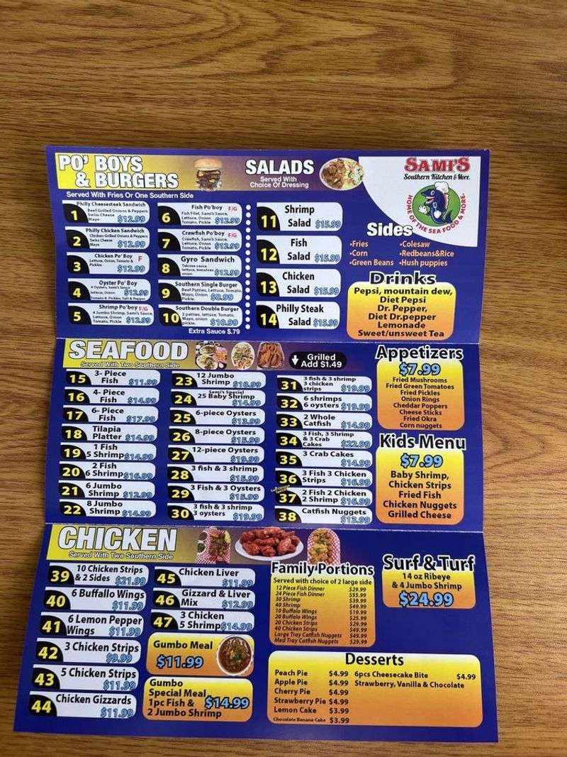 Menu Full Of Southern Comfort Foods