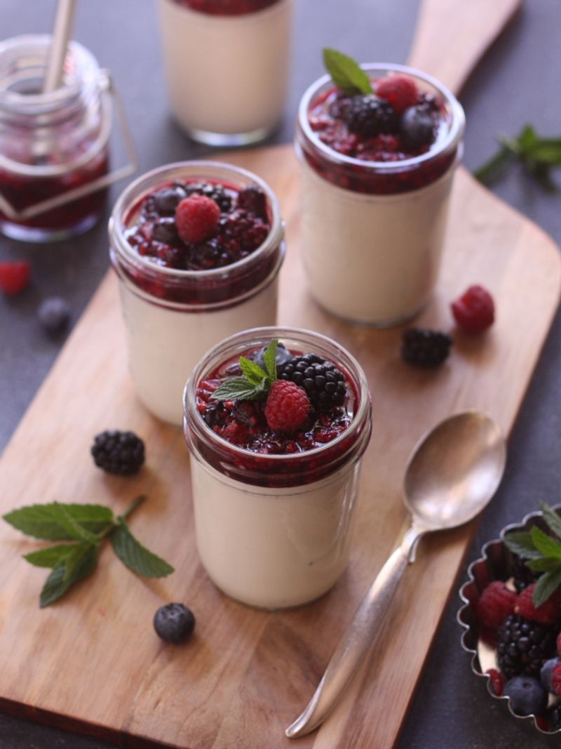 Vanilla Bean Panna Cotta with Berries