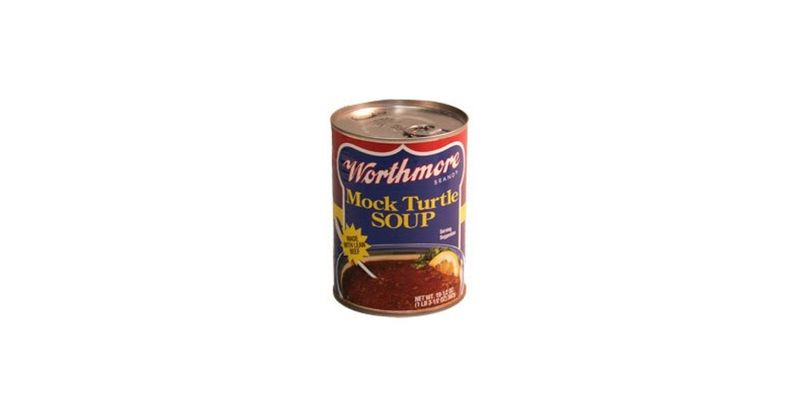 Canned turtle soup as a common grocery item