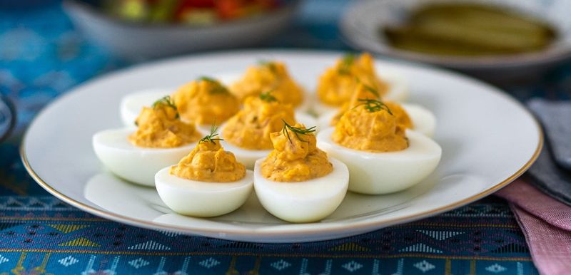 Deviled eggs with paprika