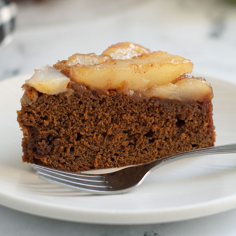 Pear And Gingerbread Skillet Cake
