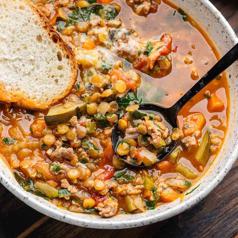 Turkey Sausage And Lentil Stew