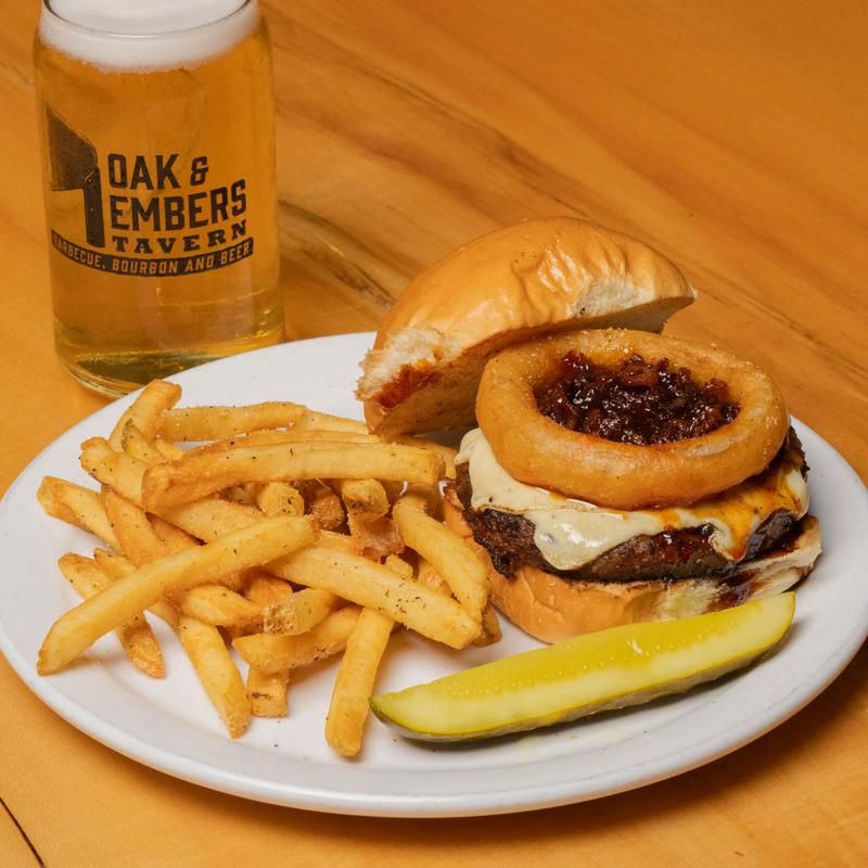 Bacon Jam Bourbon Burger at Oak & Ember