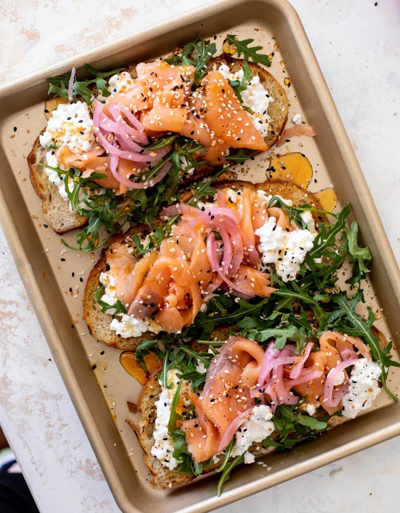 Smoked Salmon Brown Bread Breakfast Squares