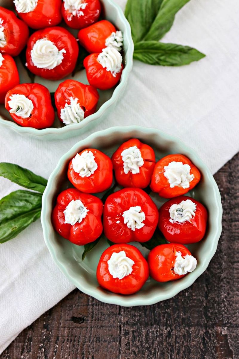 Herbed Goat Cheese Stuffed Peppadews