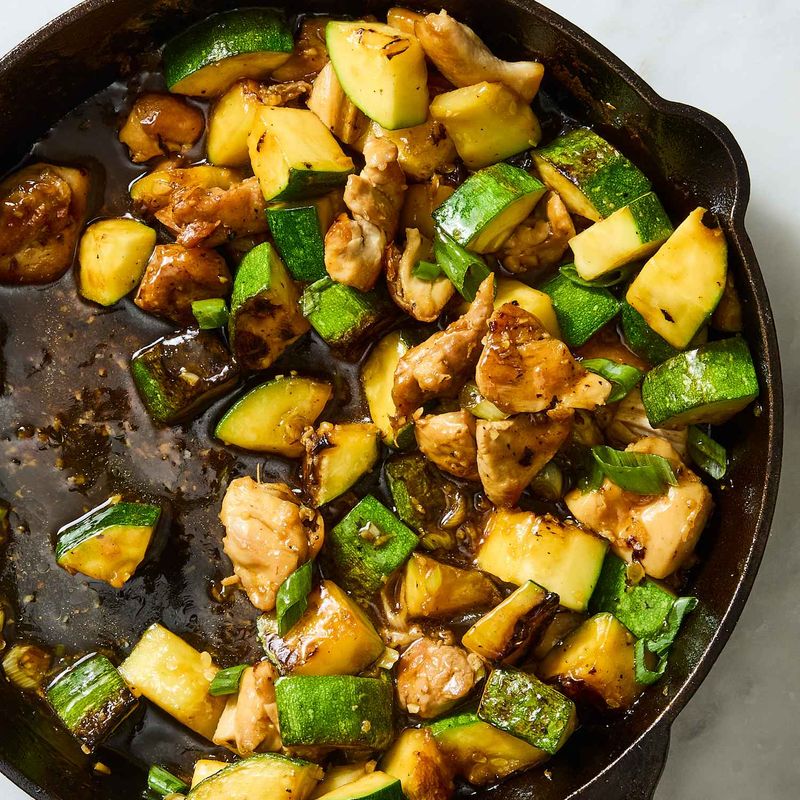 Garlic Butter Chicken And Zucchini Skillet
