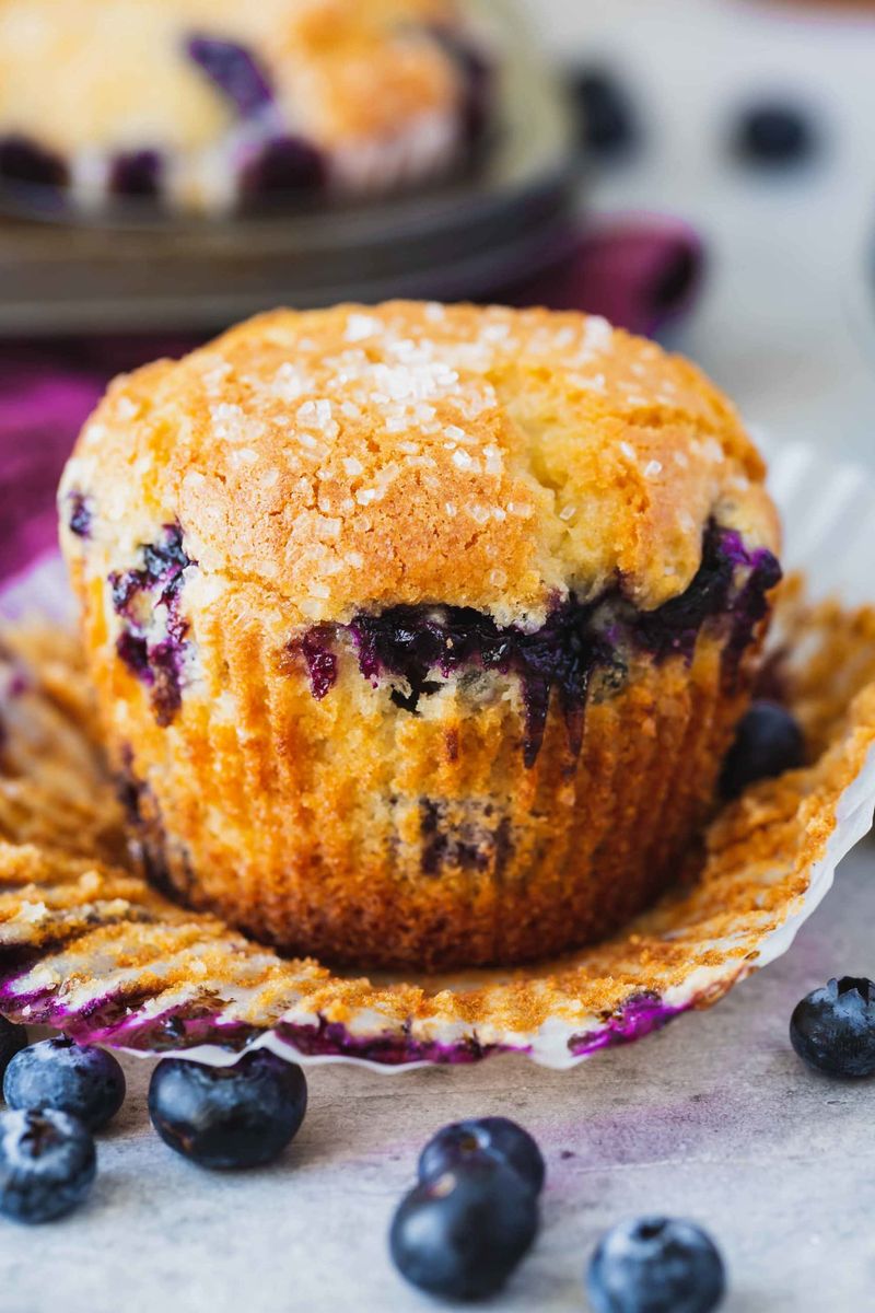 Blueberry Muffins with Sugar Tops