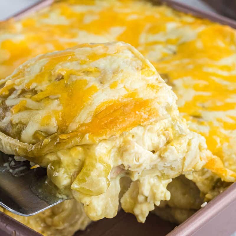Green Chile Chicken Enchilada Stack