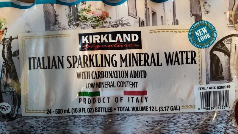 Kirkland Italian Sparkling Mineral Water 1 Liter 12 Pack