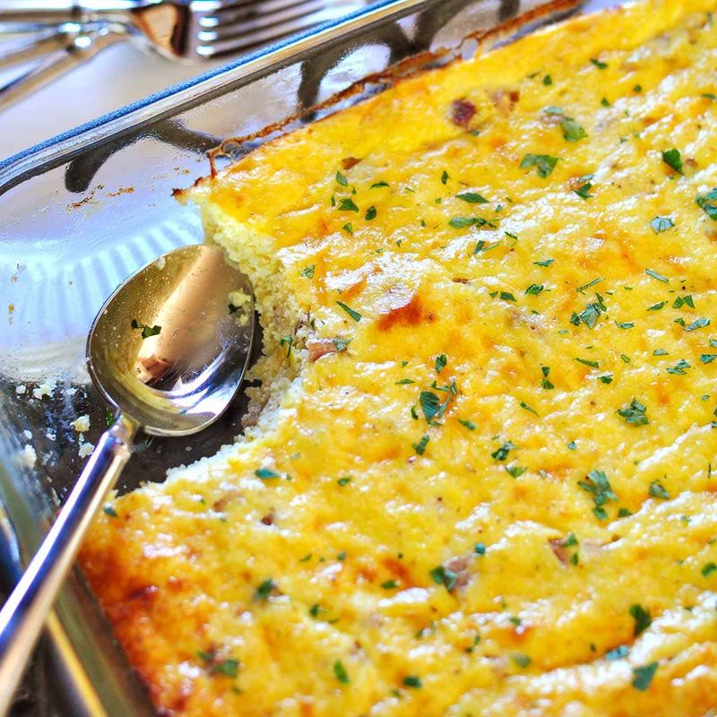 Country Ham and Cheese Grits Casserole (Virginia)
