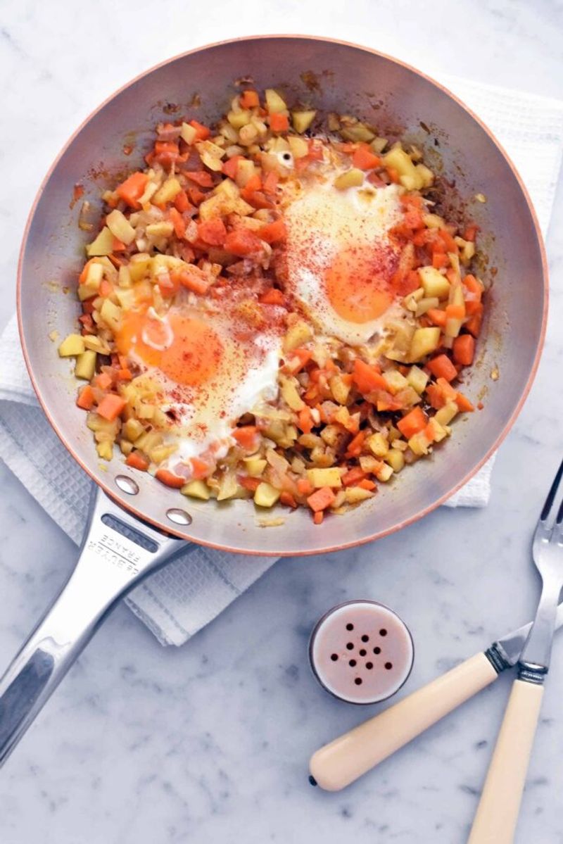 Breakfast-for-Dinner Veggie Hash with a Fried Egg