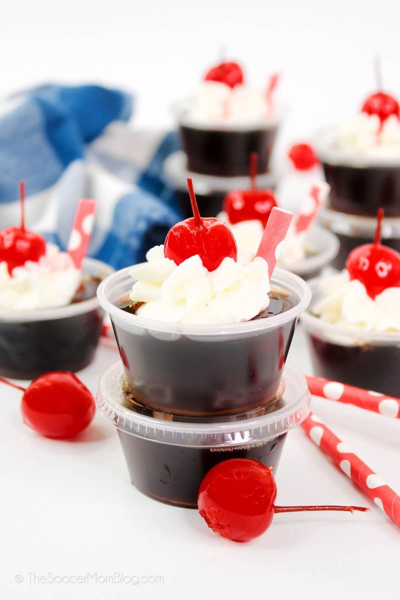 Root Beer Float Jello Cups