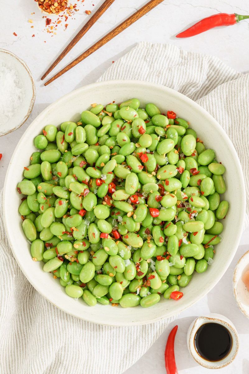 Edamame breakfast snack plate