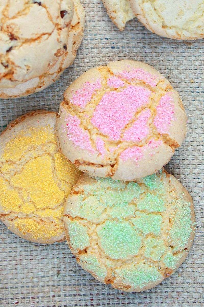 Rainbow Crinkle Cookies