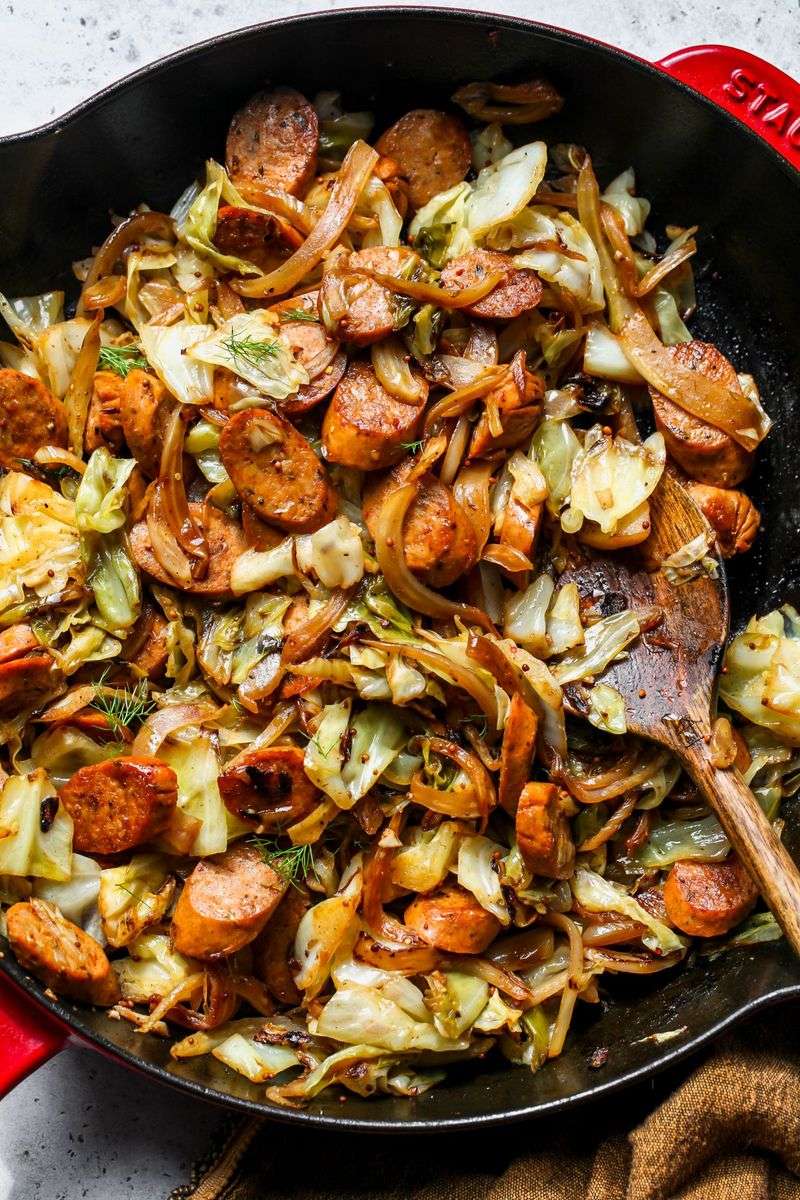 Turkey Sausage And Cabbage Skillet