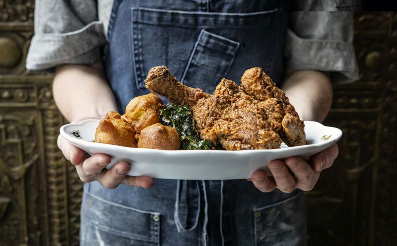 The old-school fried chicken counter