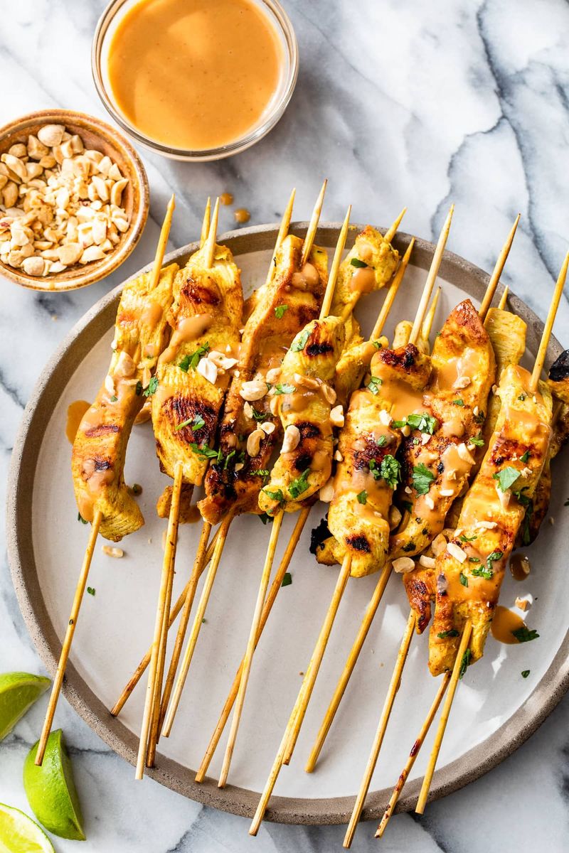Peanut Butter Satay Skewers