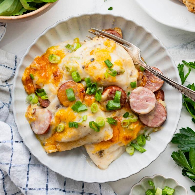Pierogi and Sausage Bake
