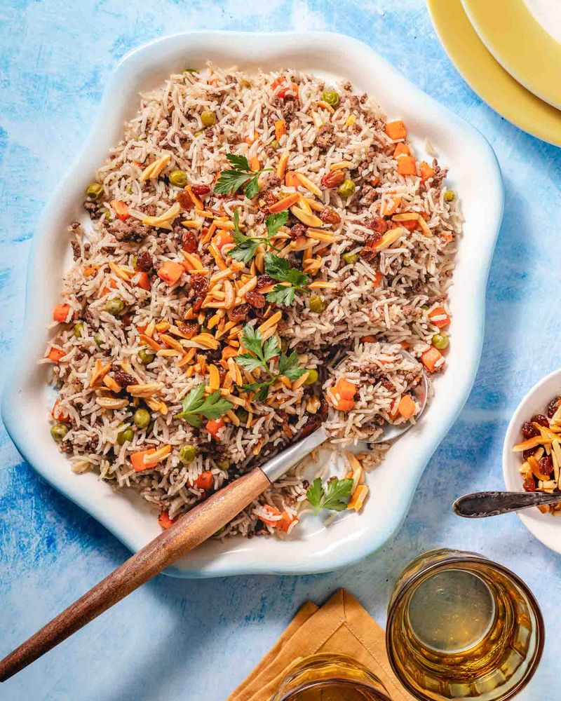 Middle Eastern Beef and Rice Pilaf