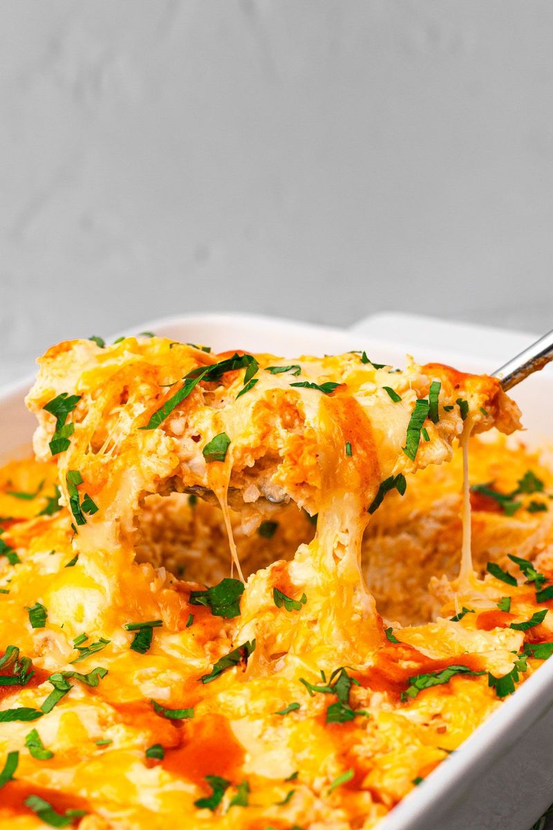 Buffalo Chicken Cauliflower Casserole