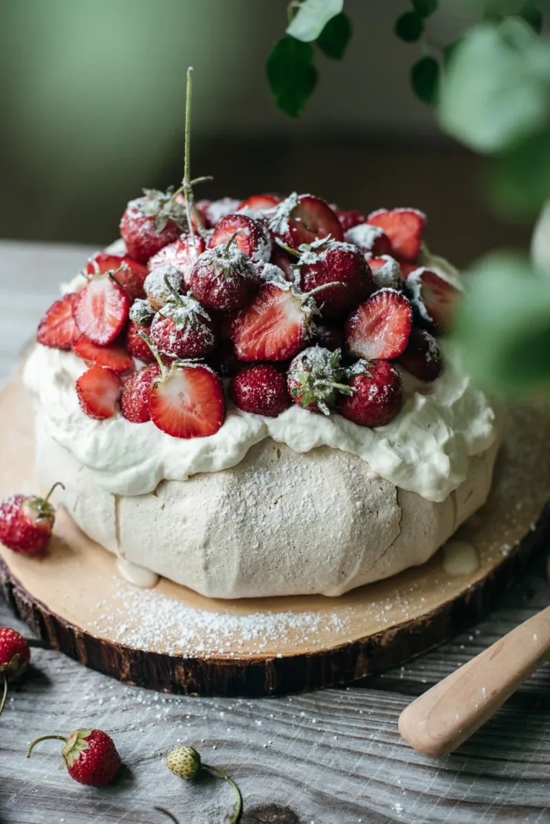 Pavlova with Whipped Cream and Berries